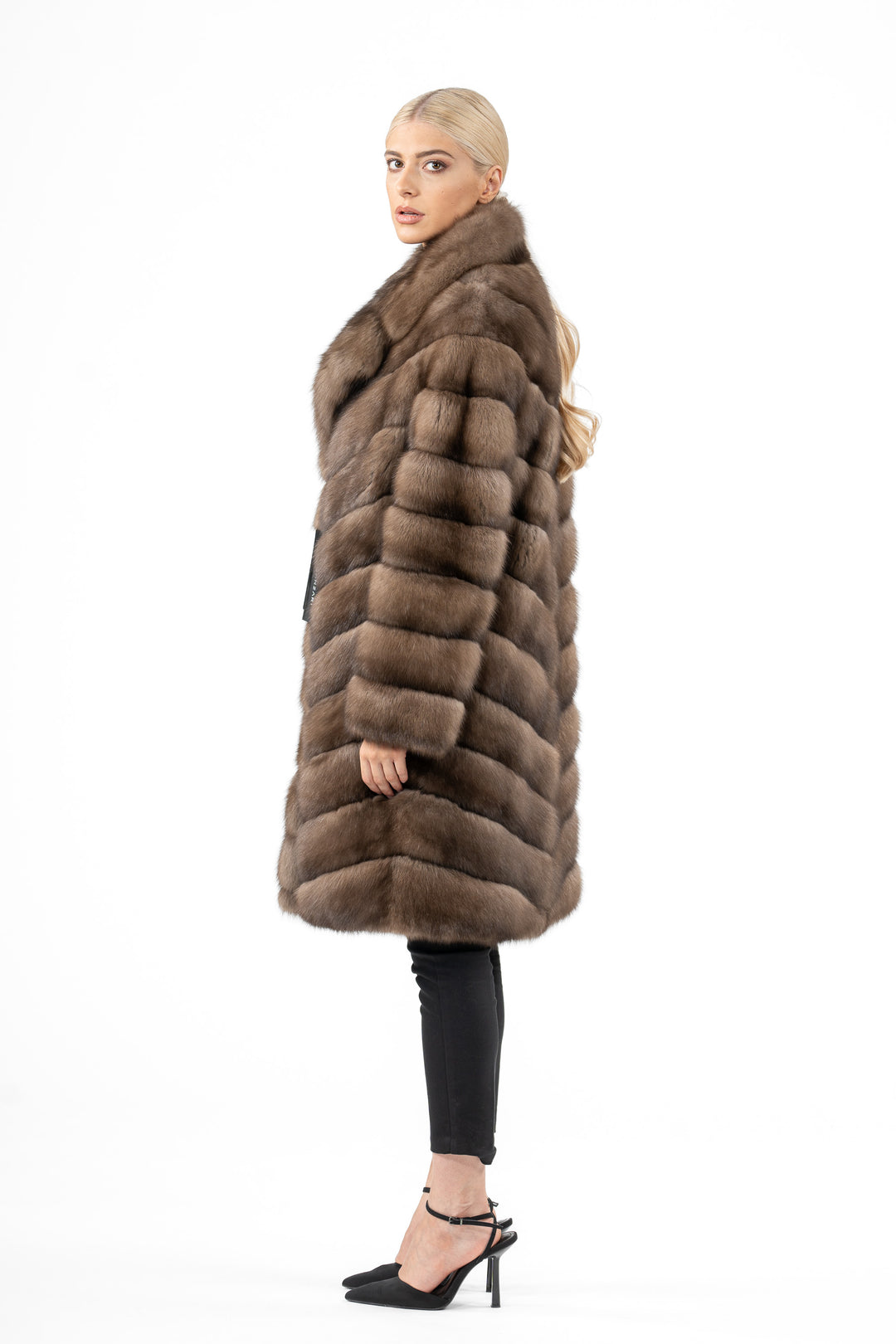 Sophisticated Gun Metal Russian sable fur coat for special occasions