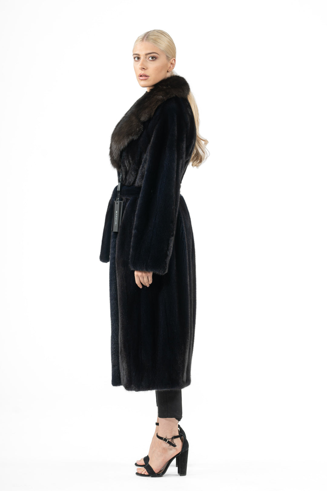 Classic Blue Black Mink fur coat by manzari