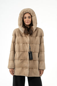 Elegant Palomino Mink fur coat for a refined look