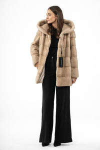 Chic Palomino Mink fur coat by manzari for a bold statement