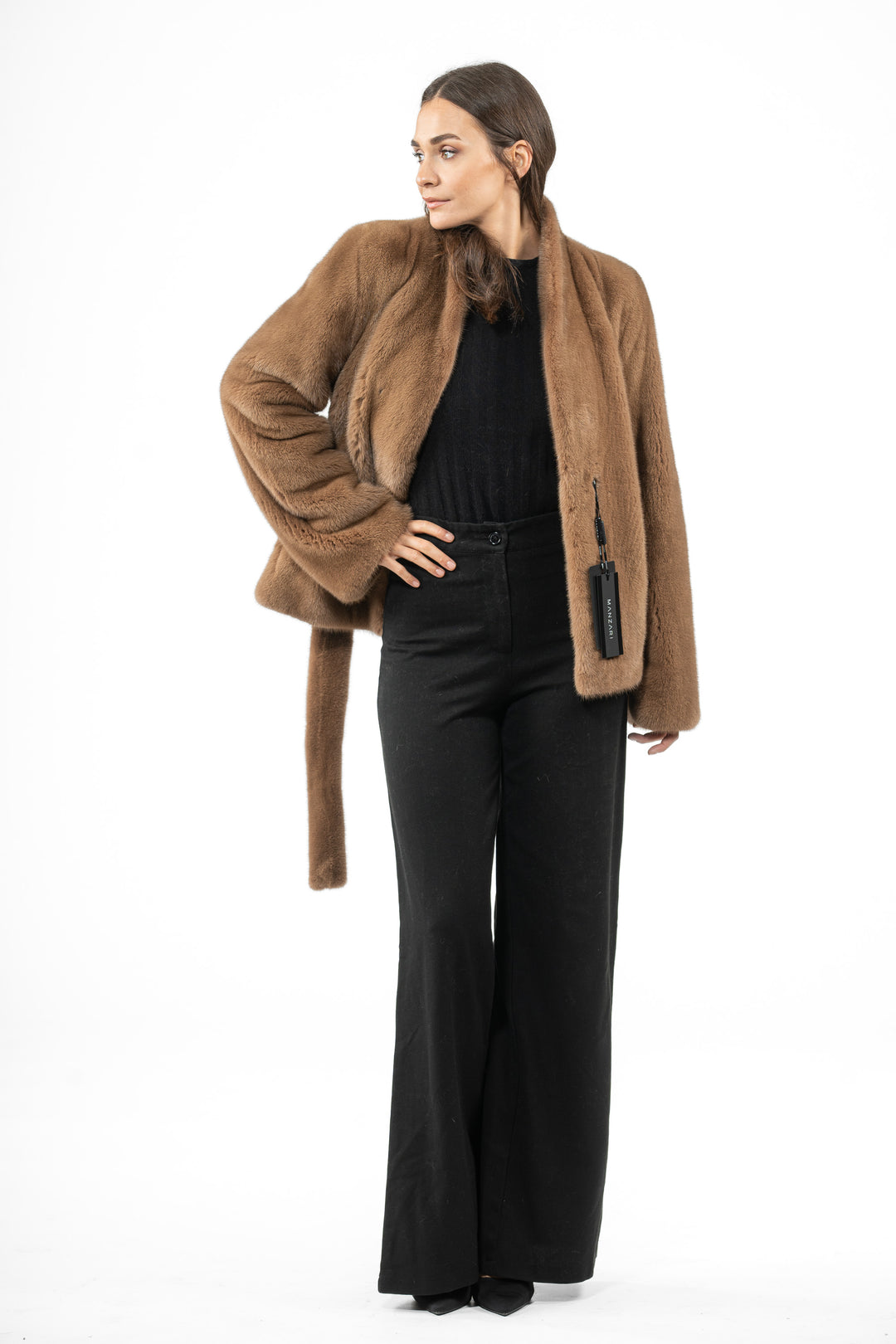 Model wearing a Maple Mink fur coat