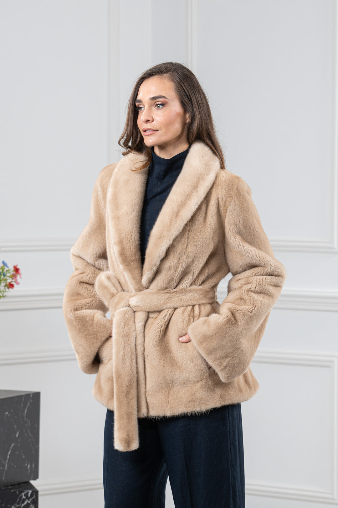 Palomino Mink Fur Short Jacket - Women&