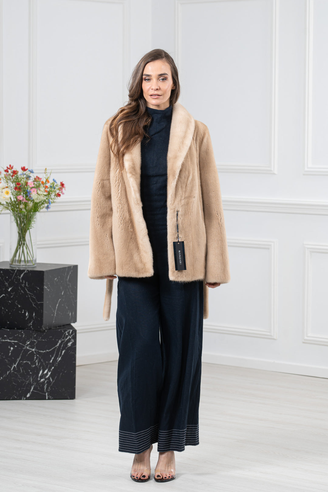 Palomino Mink Fur Short Jacket - Women&