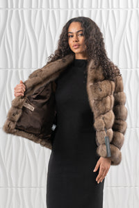 Sophisticated Lavander Russian sable fur coat for special occasions