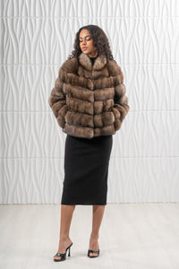 Sophisticated Lavander Russian sable fur coat for special occasions