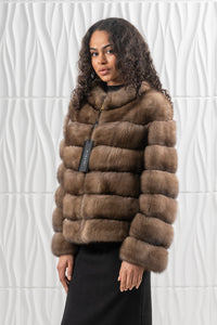 Manzari Lavander Russian sable fur coat for a timeless look