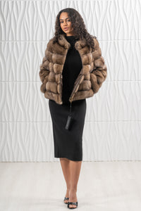 Manzari Lavander Russian sable fur coat for a timeless look