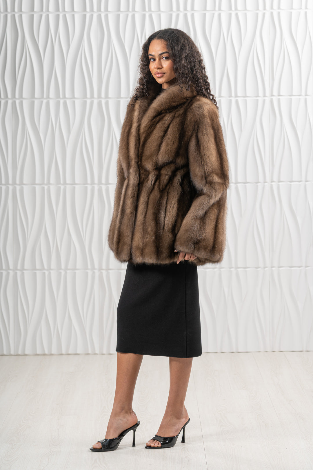 Exclusive Platinum Russian sable fur coat by manzari