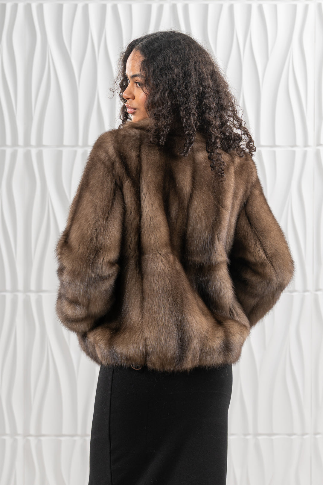 Lavander Russian sable fur coat by manzari for a bold statement