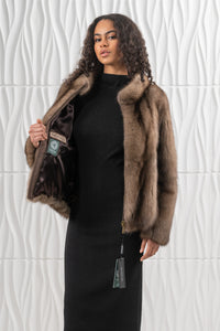 Lavander Russian sable fur coat by manzari for a bold statement