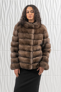 Manzari Lavander Russian sable fur coat for a timeless look