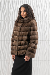 High-quality Lavander Russian sable fur coat for luxury lovers