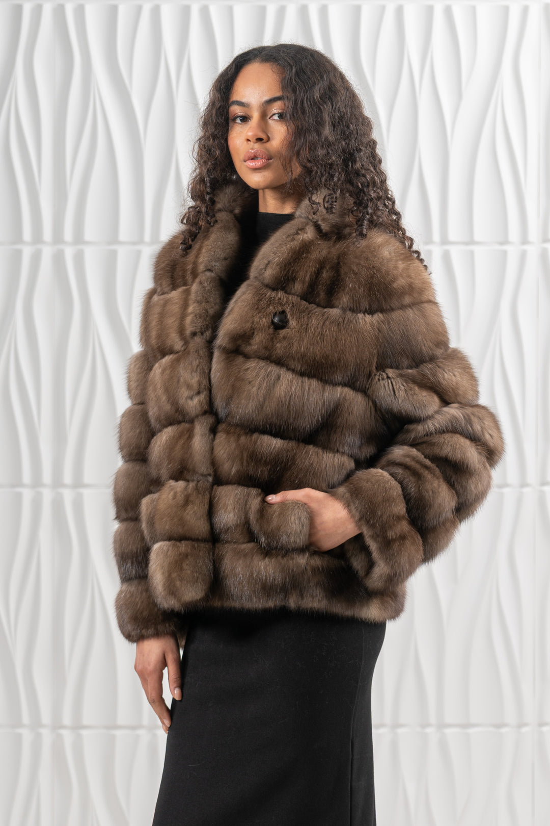Manzari Platinum Russian sable fur coat for a timeless look