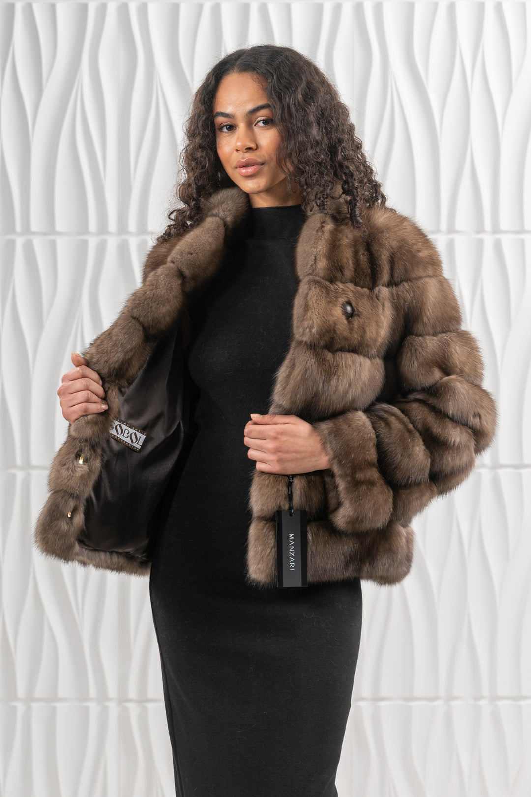 Elegant Platinum Russian sable fur coat by manzari