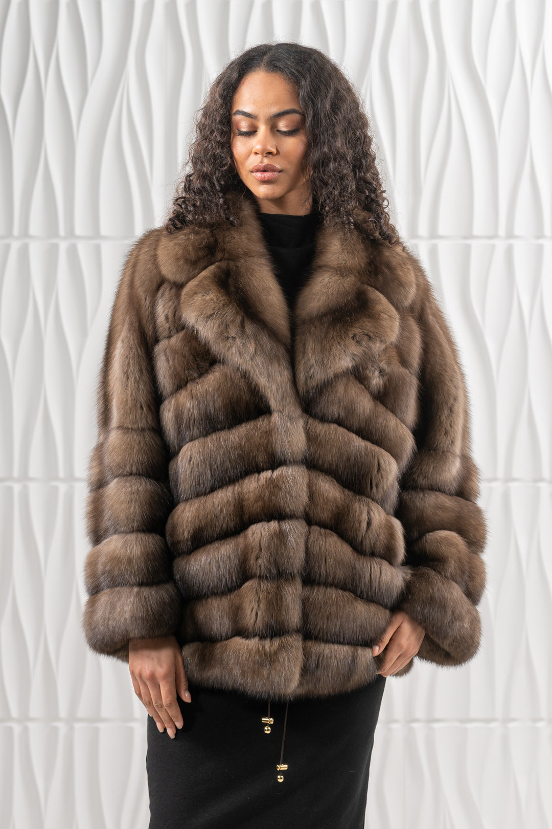 Elegant Platinum Russian sable fur coat by manzari