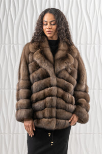 Elegant Platinum Russian sable fur coat by manzari