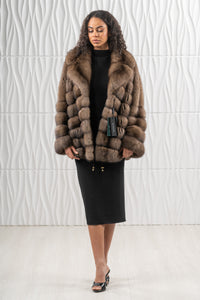 Sophisticated Platinum Russian sable fur coat for special occasions