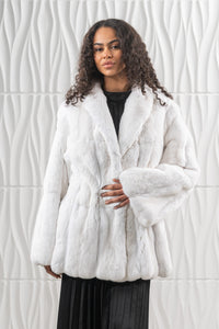 Manzari Snow White Chinchilla fur coat for ultimate elegance