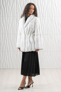 Manzari Snow White Chinchilla fur coat for ultimate elegance