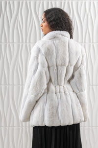 Manzari Snow White Chinchilla fur coat for ultimate elegance