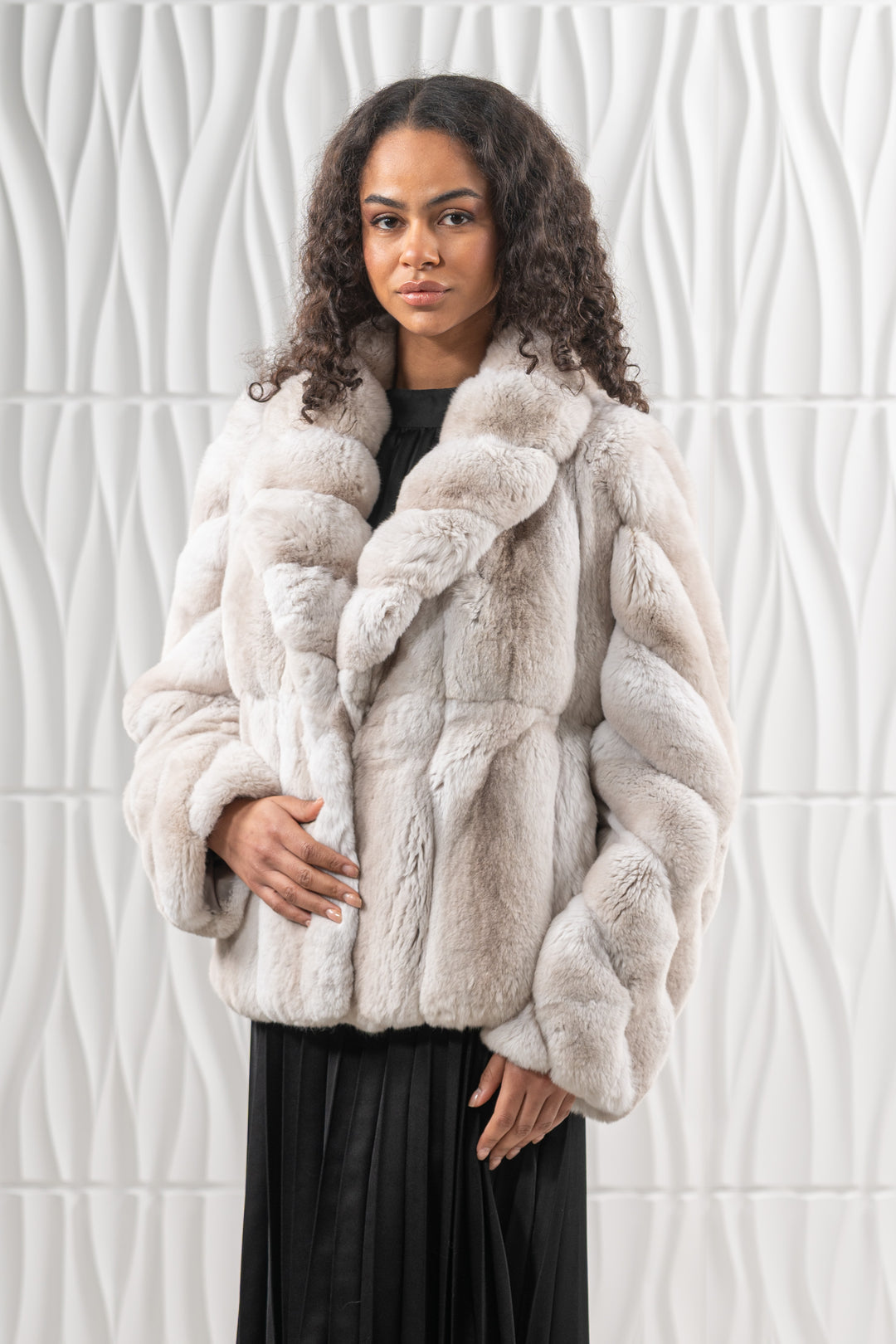 Manzari Ice Cream Chinchilla fur coat with a modern touch