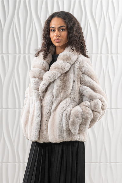 Chic chinchilla fur coat by manzari for a bold statement