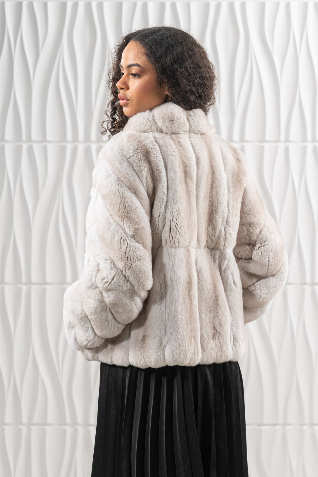 High-quality Ice Cream Chinchilla fur coat for luxury lovers