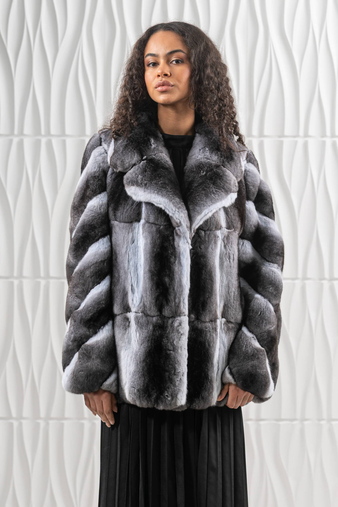 Manzari Natural Chinchilla fur coat for ultimate elegance