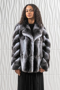 High-quality Natural Chinchilla fur coat for luxury lovers