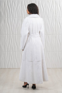 High-quality White Mink fur coat for luxury lovers