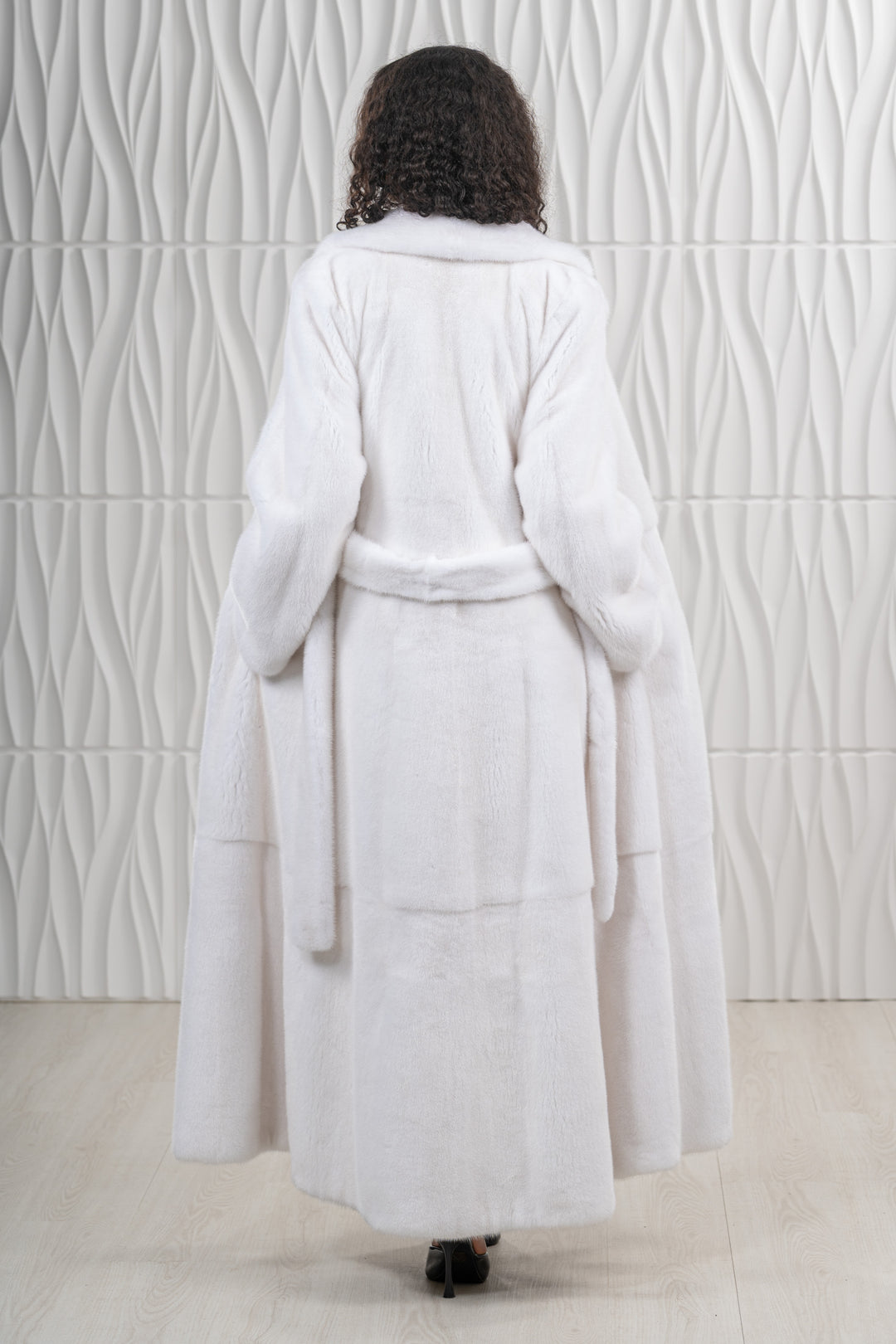 Premium White Mink fur coat for a sophisticated style