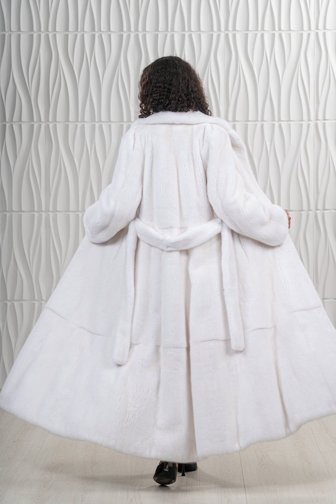 Premium White Mink fur coat for a sophisticated style