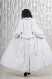 Premium White Mink fur coat for a sophisticated style