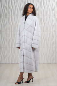 Elegant White Mink fur coat for a refined look