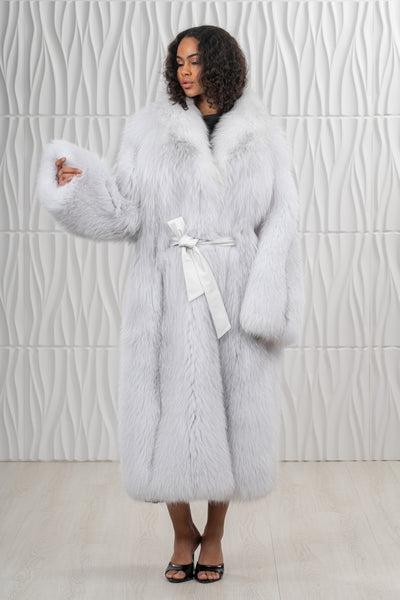 FOX SKIN ARCTIC MARBLE LONG HAIR COAT L1 L/O 25M5485