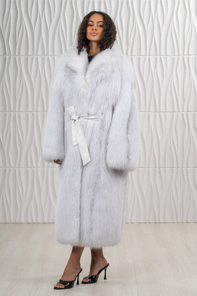FOX SKIN ARCTIC MARBLE LONG HAIR COAT L1 L/O 25M5485