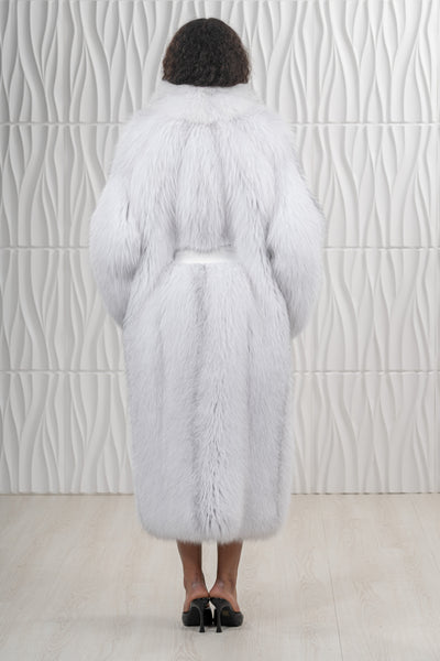 FOX SKIN ARCTIC MARBLE LONG HAIR COAT L1 L/O 25M5485