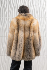Sophisticated Golden Island Fox fur coat by manzari