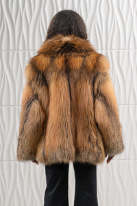 Premium Golden Island Fox fur coat for a unique style