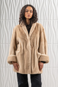 Premium Palomino Mink fur coat for a sophisticated style