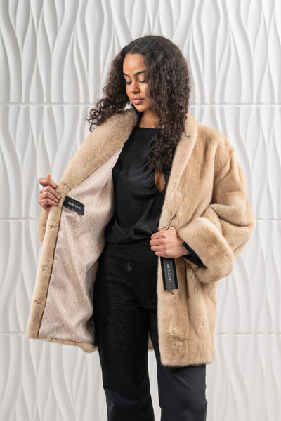 Chic mink fur coat by manzari for a bold statement