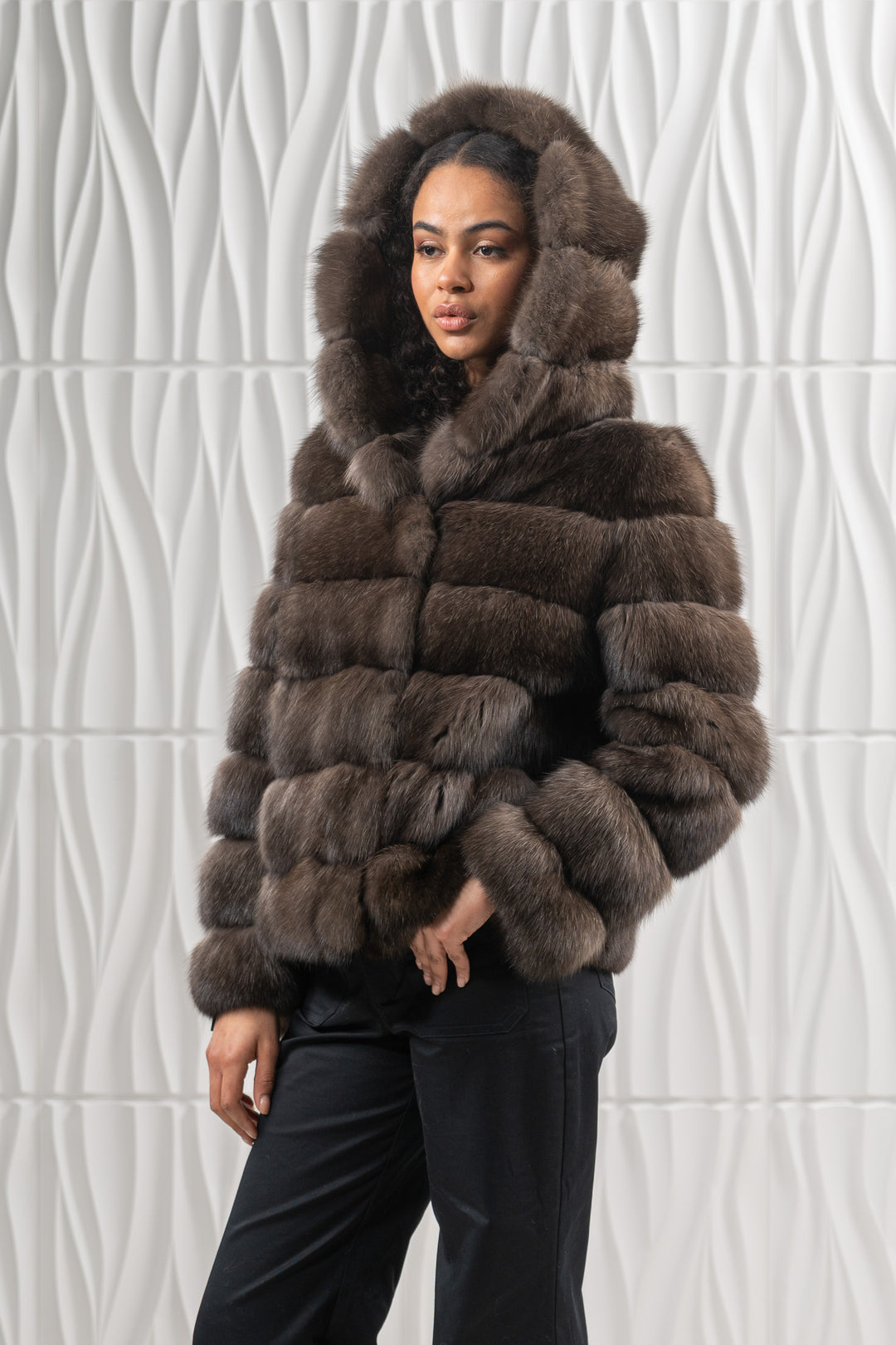 Manzari Carbonio Russian sable fur coat for a timeless look