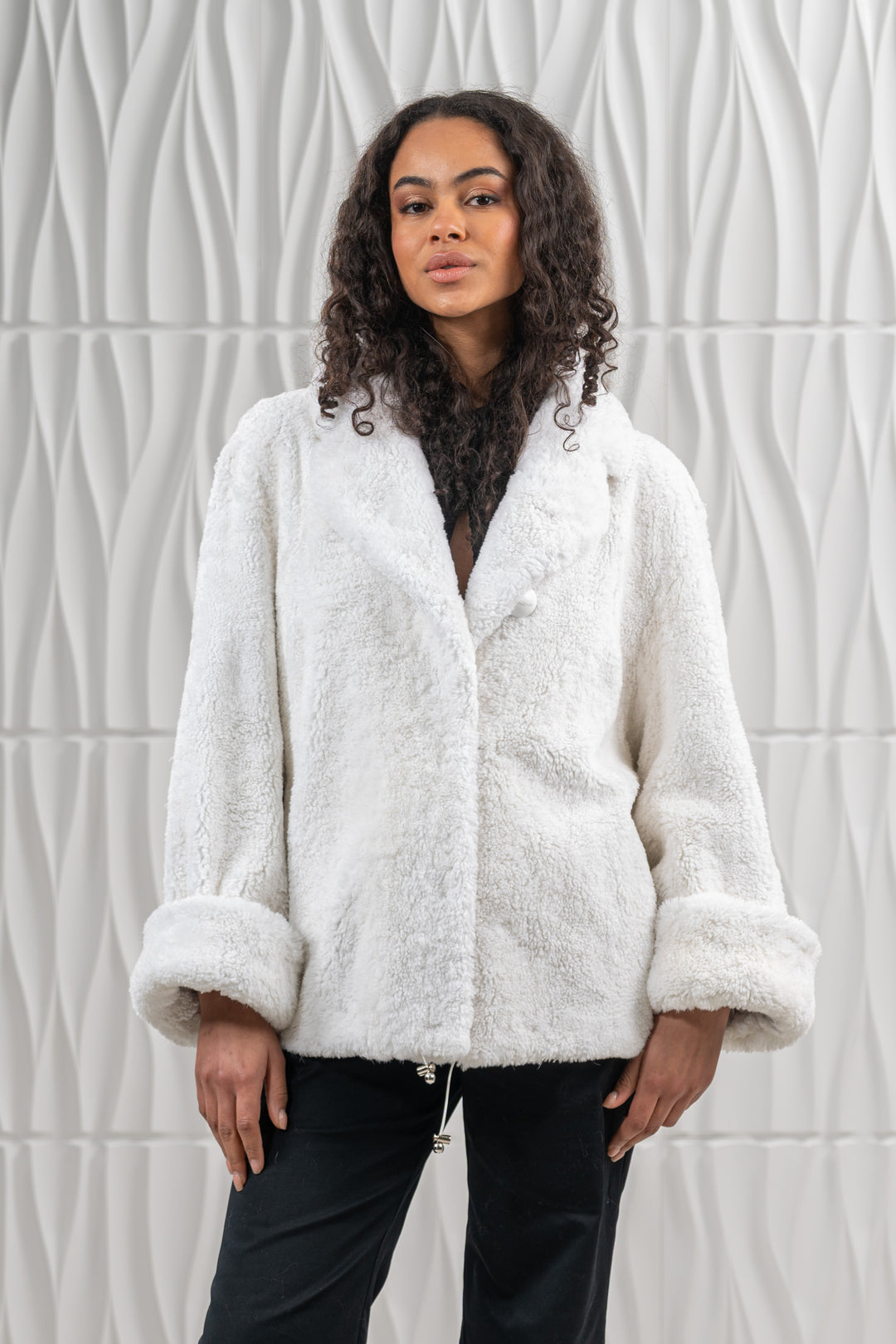 Silver Blue Mink Fur Short Jacket - Women's Velvet Short Jacket L