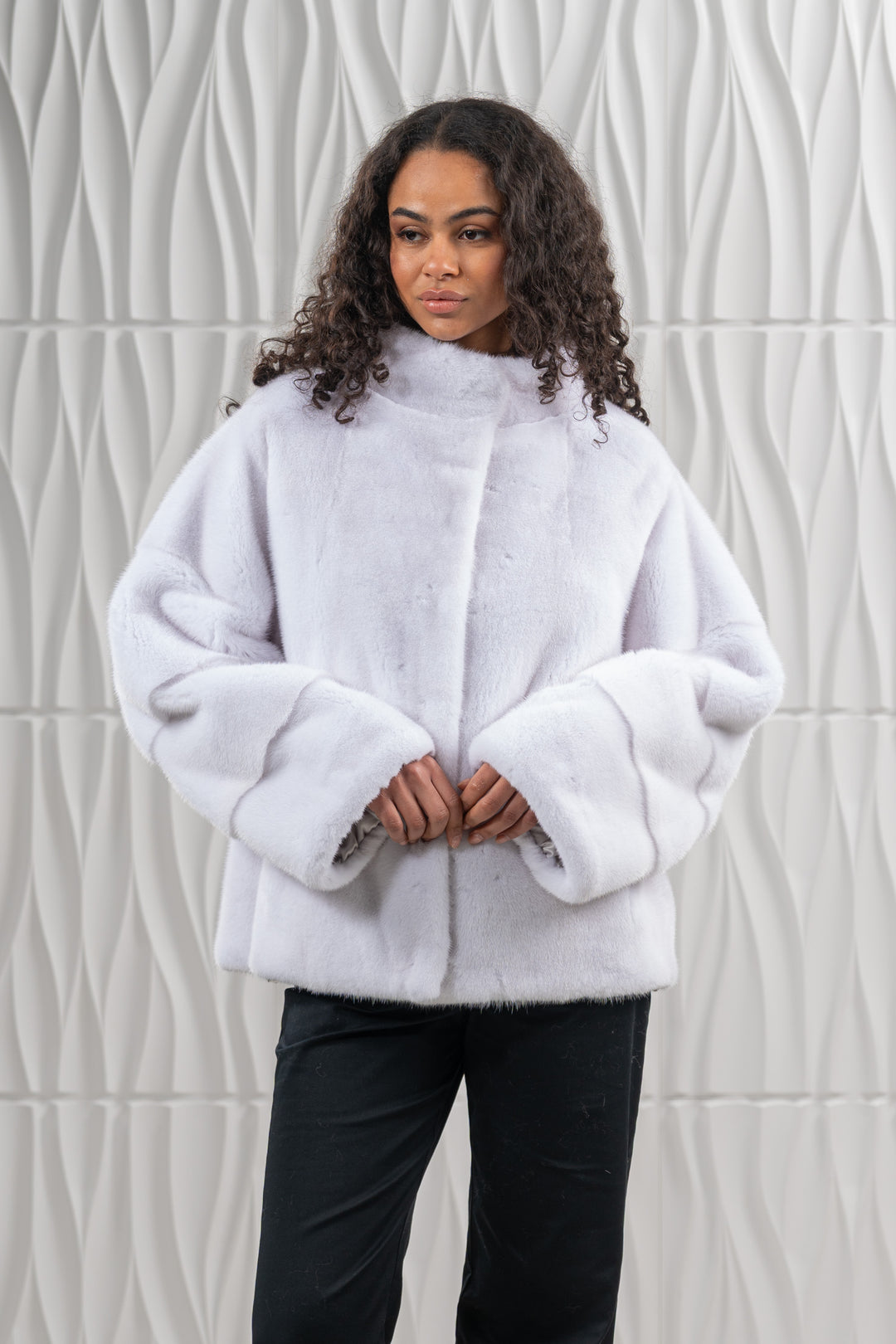 Premium White Mink fur coat for a sophisticated style