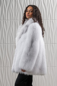 Sophisticated Artic Marble Fox fur coat by manzari