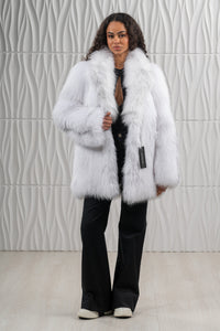 Sophisticated Artic Marble Fox fur coat by manzari