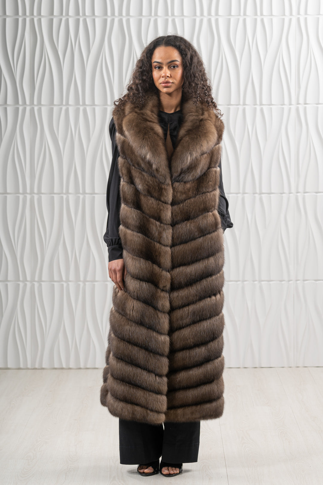 Platinum Russian sable fur coat by manzari for a bold statement