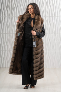 Premium sable fur coat for winter fashion