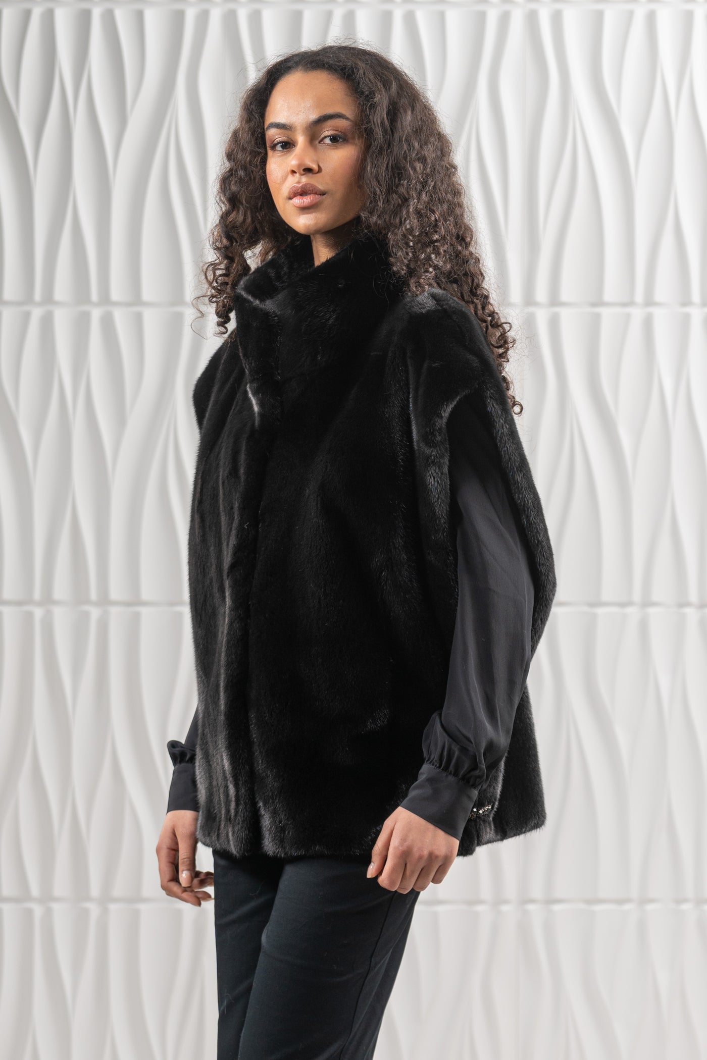 Chic mink fur coat by manzari for a bold statement