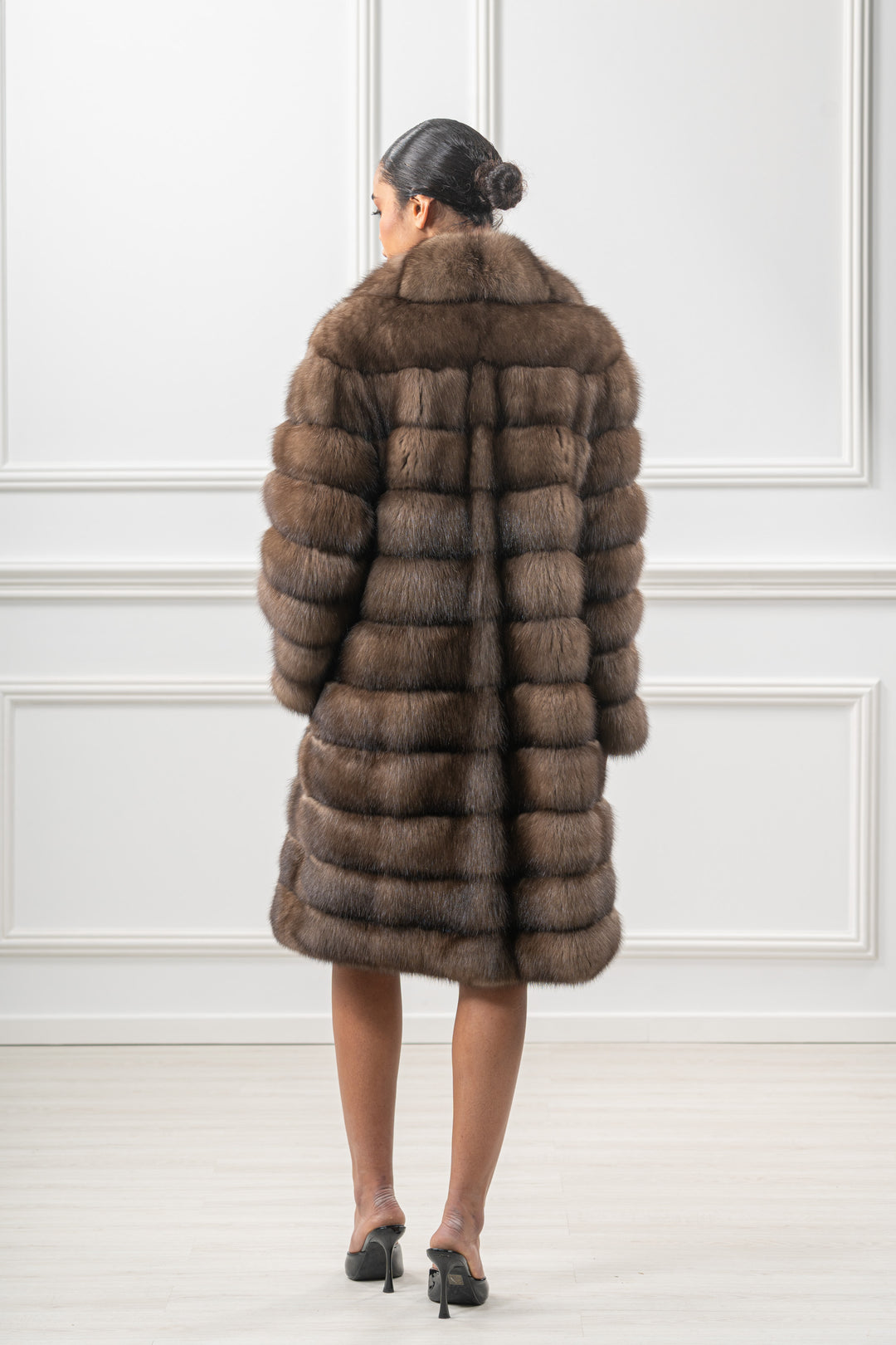 Premium sable fur coat for winter fashion